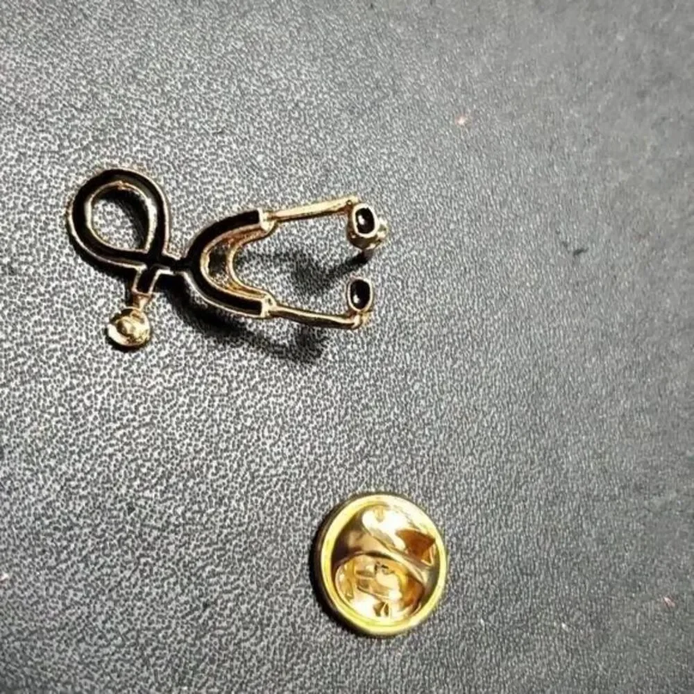 Gold tone stethoscope pin